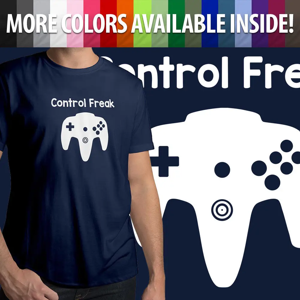Мужская Ретро футболка с вырезом лодочкой Control Freak N64 ler Nintendo 64 Gamer|Мужские