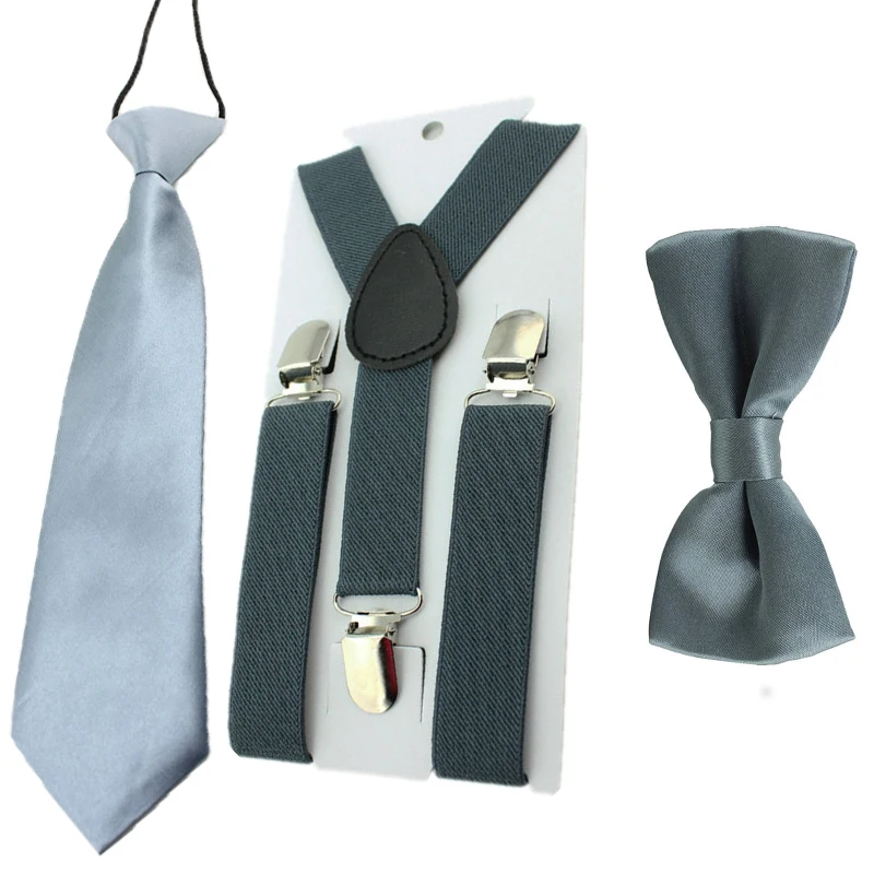 Fashion kids Suspender Adjustable Elastic Y-Back Braces Baby Suspenders Set Bow Tie + NeckTie for Wedding and Party |