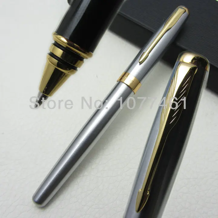 

BAOER 388 silver and golden clip roller ball pen B1003