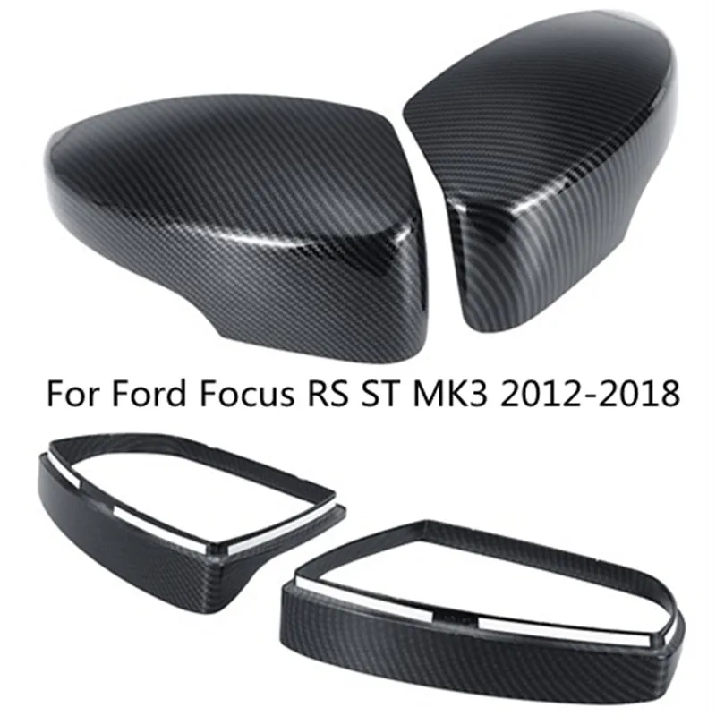 Mirror and hood Зеркальная Крышка для Ford на фокус Rs ST MK3 2012- ABS углеродного волокна цветная Боковая дверь непромокаемый козырек рамка Защита от солнца наклейка - Цвет: Mirror and hood