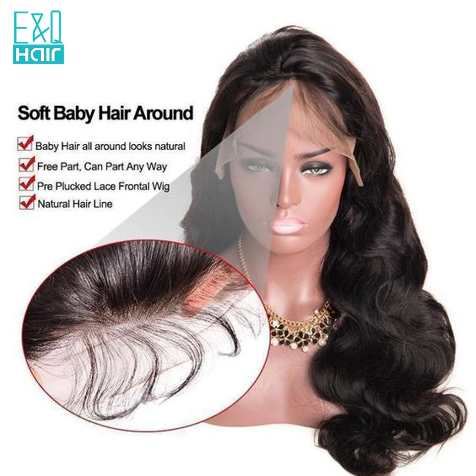 Peruvian Body Wave 360 Lace Frontal Wigs Pre Plucked With Baby Hair Remy Human 150% Density 22x4x2 Wig For Women | Шиньоны и парики