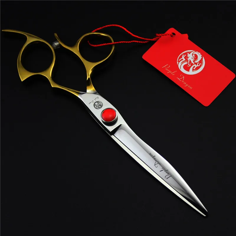 Фиолетовый дракон 6 5 дюймов Профессиональные Парикмахерские ножницы с золотой
