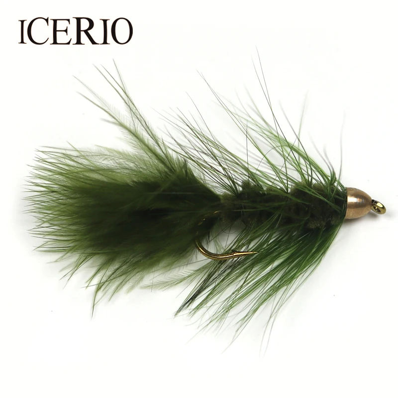 ICERIO 4 шт. # латунные конусные головки шерстяной буггер/стример мухи приманки на