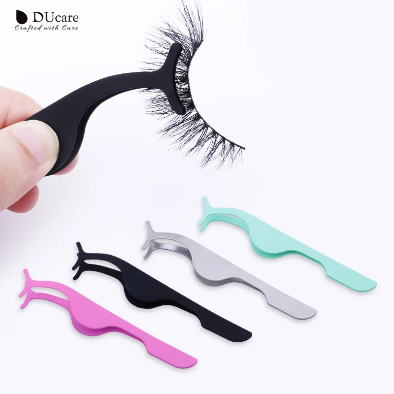 DUcare 1 PC False Eyelash Tweezers Beauty Makeup Tool Eyelashes Curler Nipper Stainless Auxiliary Clip Make Up Accessories | Красота и