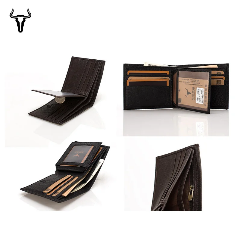 Genuine Leather Men Wallet Coin Purse Male Perse Simple Money Bag Men's Purse Card Holder Zipper Pocket  Rfid Wallet Portomonee