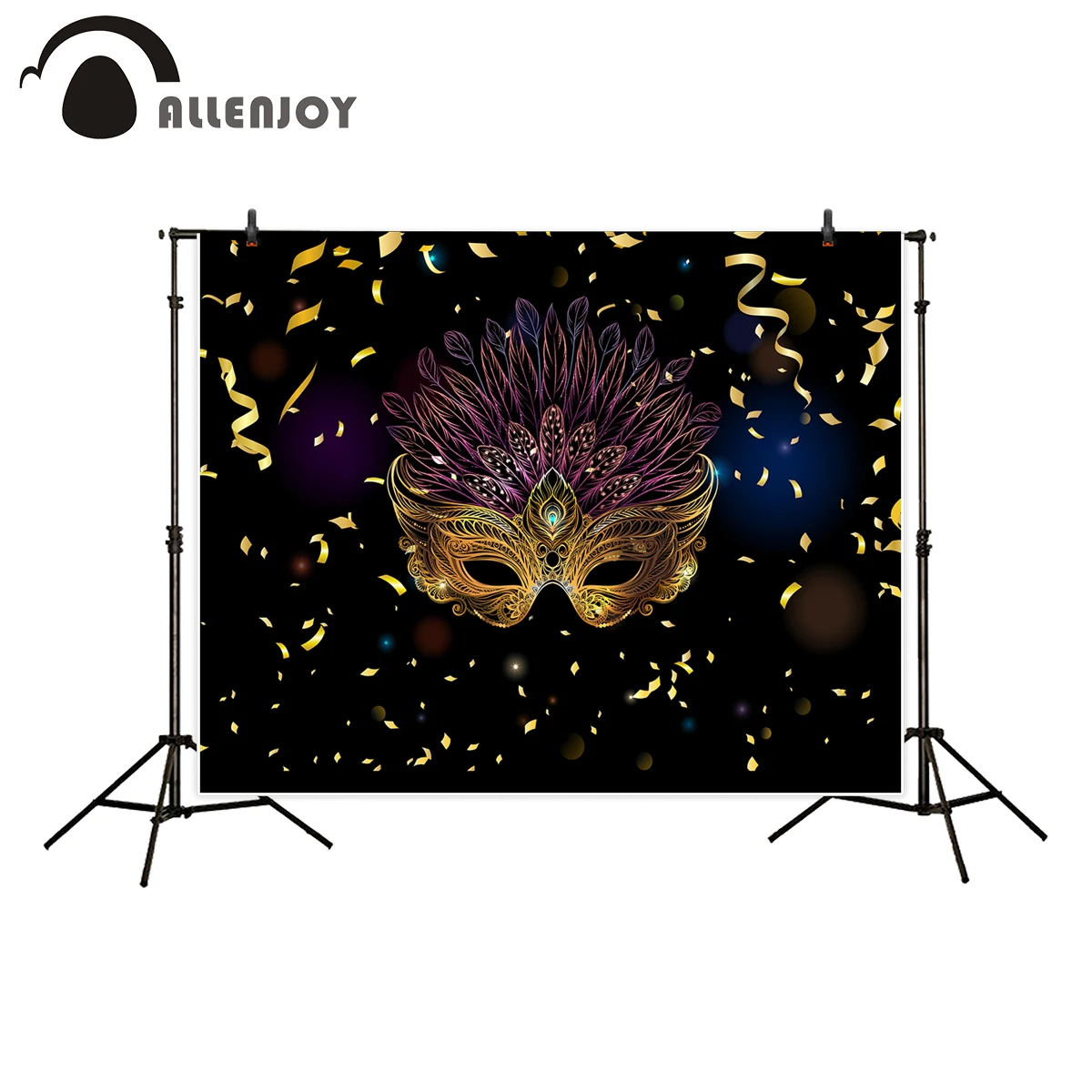 Allenjoy фотографии фоном Маскарад Роскошные праздновать Марди Гра фон из перьев