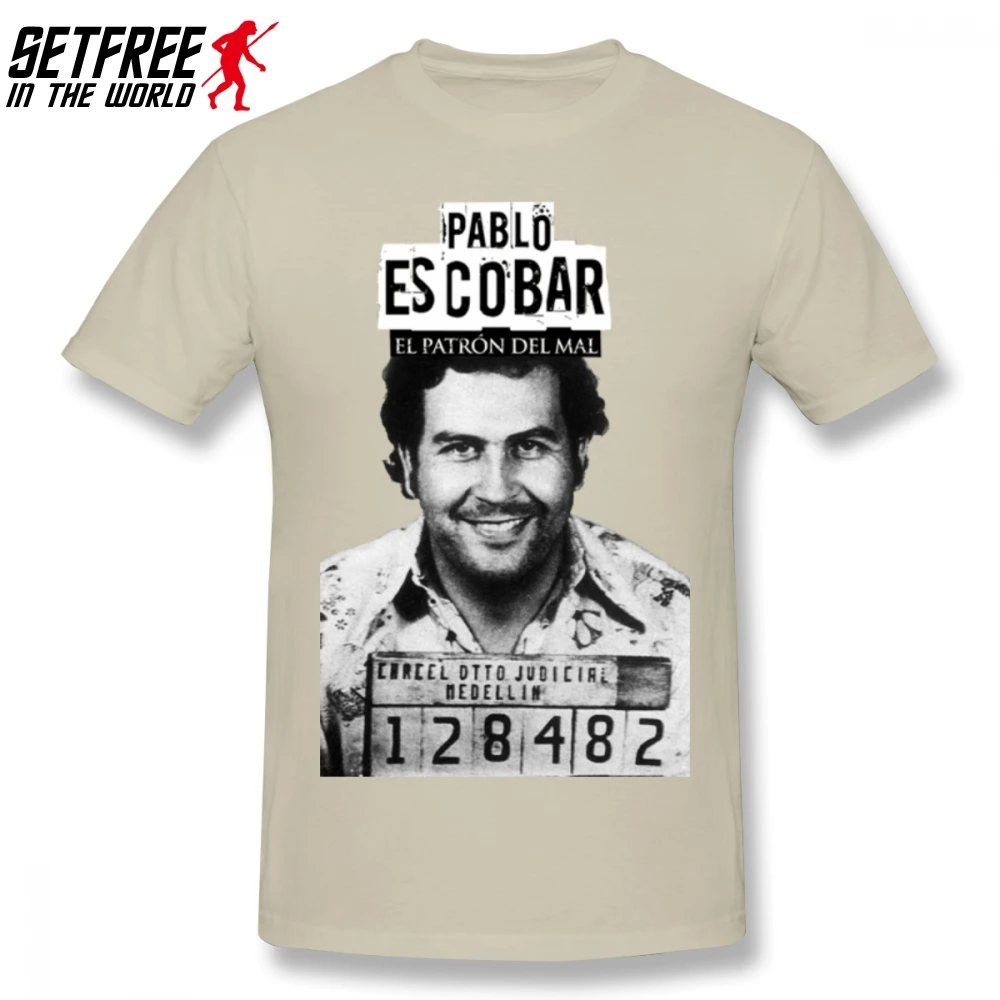 Plata O Plomo Narcos Крестный отец Пабло Эскобар Мужская футболка Мода Funko Pop Негабаритных хлопок на заказ короткий рукав Футболка для мужчин - Цвет: Хаки