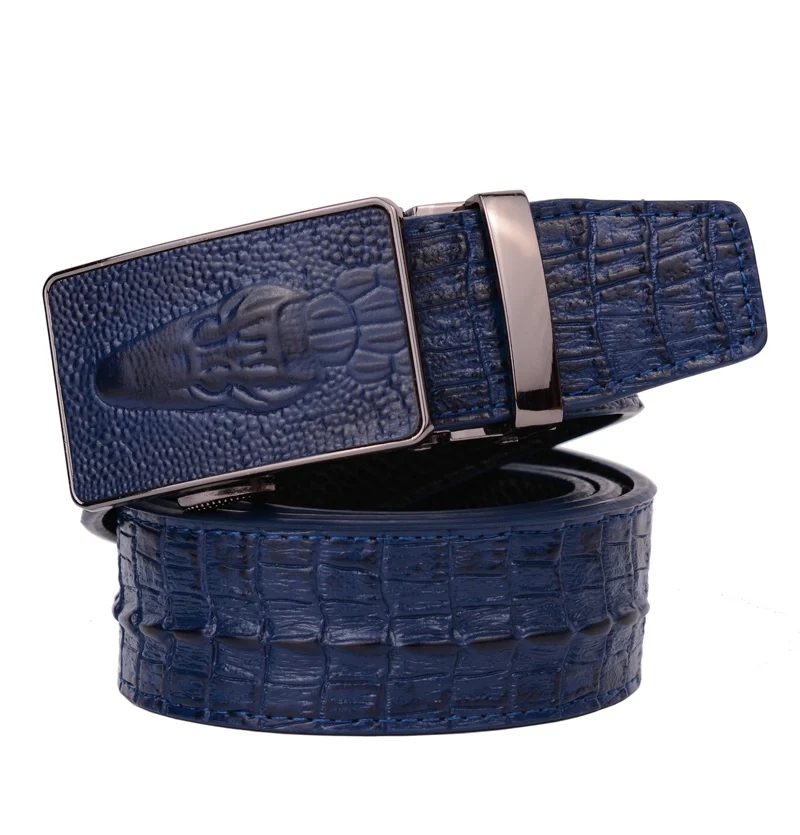 Мужской винтажный ремень с автоматической пряжкой роскошный брендовый кожаный