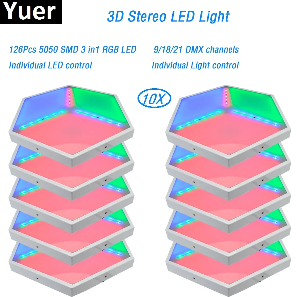 

10 шт./лот, 3D видение, сценический эффект, светодиодные 3D панели, ADJ свет 35 Вт SMD 3в1, RGB Светодиодная лампа для дискотеки, dj, вечеринки, свадьбы, ...