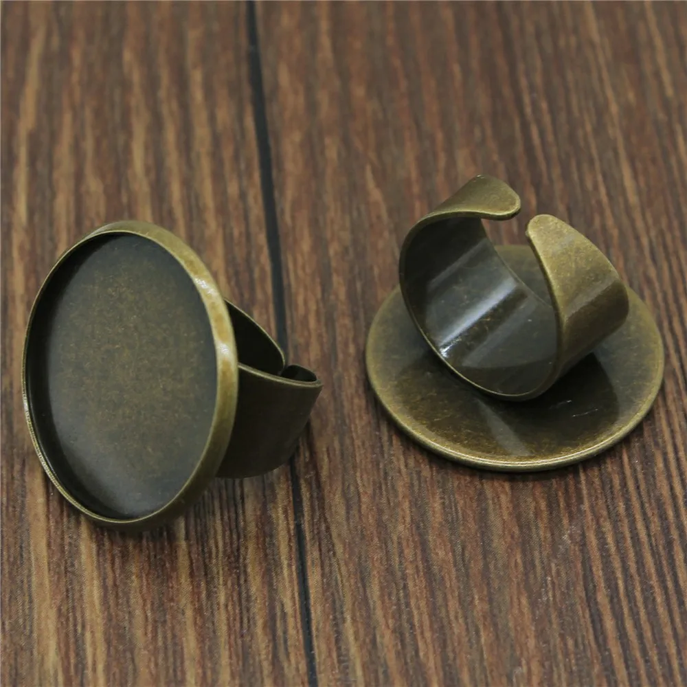 WYSIWYG 5pcs 3 Colors Fit 16mm 18mm 20mm 25mm Glass Cabochon High Quality Copper Material Wide Adjustable Ring Settings Base | Украшения и