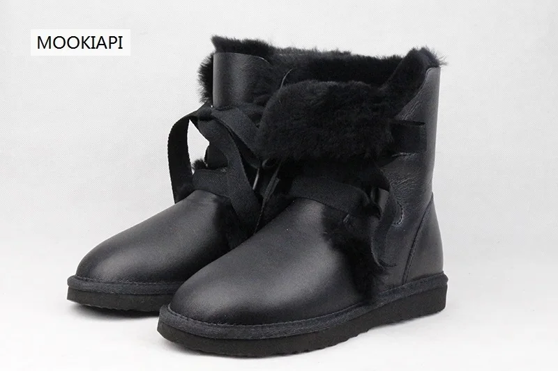 2019 European high-quality snow boots, real sheepskin, 100%natural wool, women's boots, free delivery  women