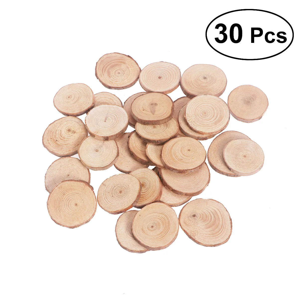 30pcs 4-5cm Wood Log Slices Discs Round Natural Rustic Crafts Tags Wedding DIY Decorations Wooden Craft Supplies Ornaments | Дом и сад