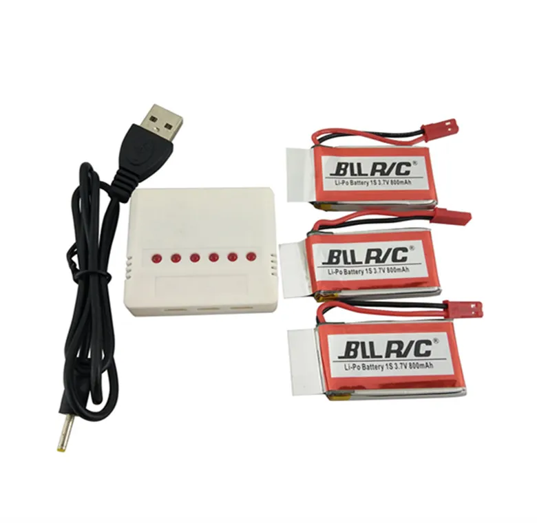 

BLLRC Battery 3PCS 800mah Battery and 6 in 1 Charger JXD509G HJ818 K891 MJX X400 X800 Aircraft Upgrade Parts