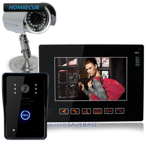 HOMSECUR 9 &quotЖК сенсорный ключ видео дверной звонок с CCTV камеры для домашней