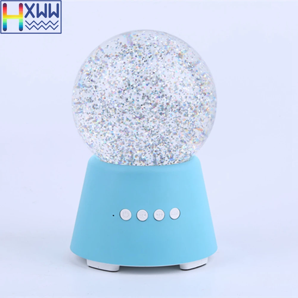 HXWW блестящая вода может вращаться в снежном шаре беспроводной bluetooth-динамик с
