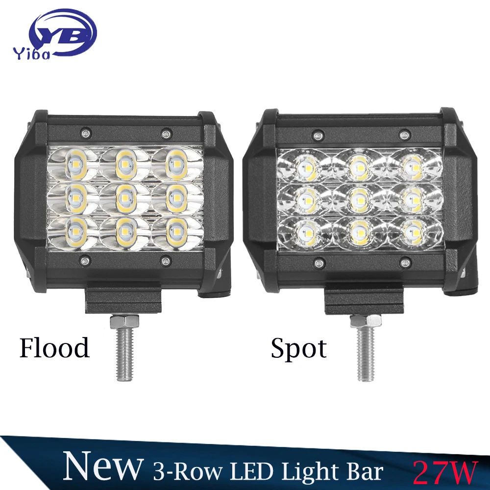 Светодиодная лента 3 ряда 4 дюйма 27 Вт 12 В 24 для внедорожников 4x4 4WD|lamp 12v|lamp led 12v12v lamp