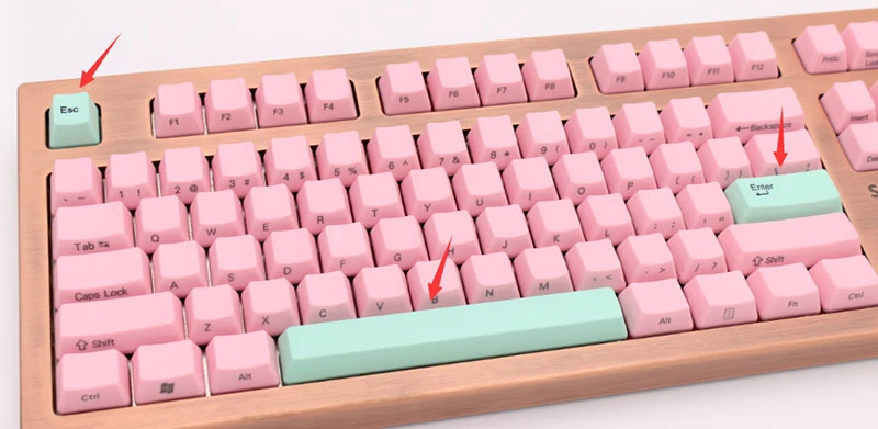IDOBAO Pbt Oem Keycaps лазерная резьба Передняя печать пробел Механическая игровая клавиатура Пользовательская Настройка Teclado Gamer - Цвет: Light green