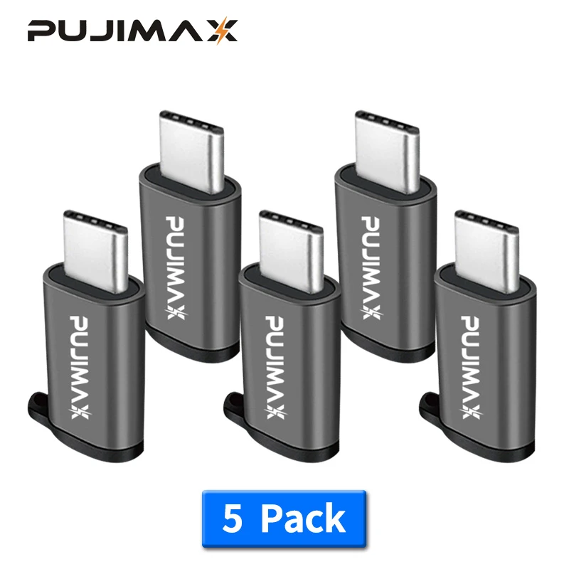 PUJIMAX 5 упаковок адаптер Micro USB Type C корпус из сплава Android разъем для Huawei Xiaomi с