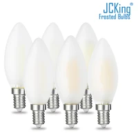 2 pieces per pack jck dimmable 2w 4w 6w led candle e14 e12 retro frosted 110v 220v filament bulbs lamp for chandelier lighting