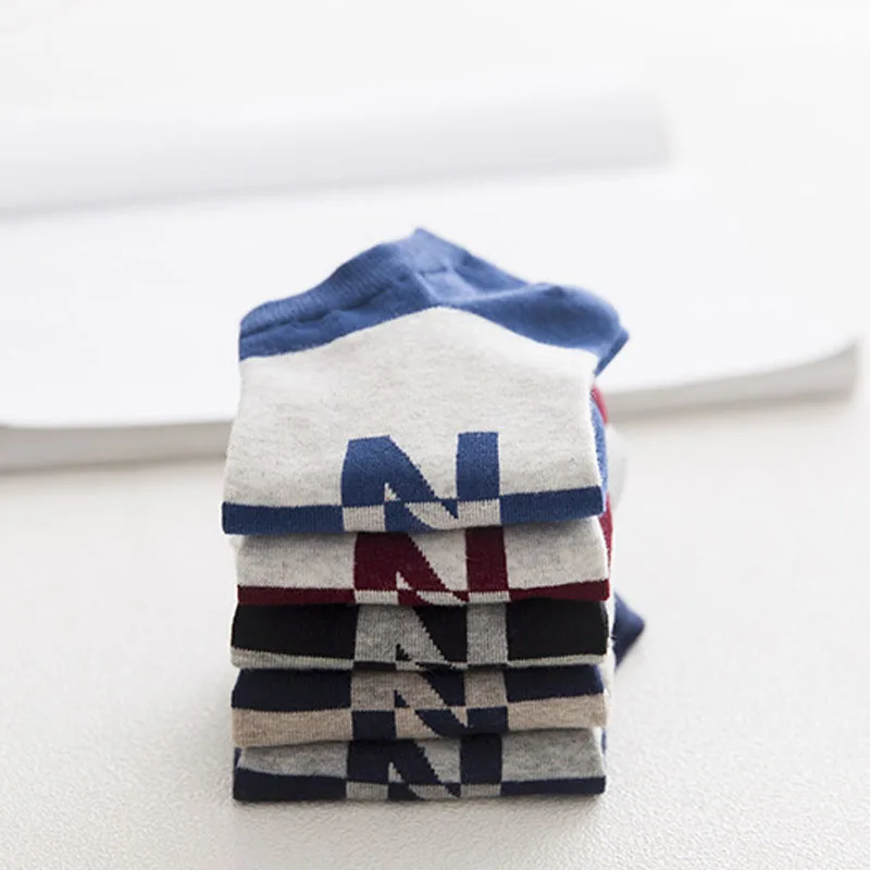 Новое поступление 5 пар хлопковые мужские носки в полоску повседневные деловые