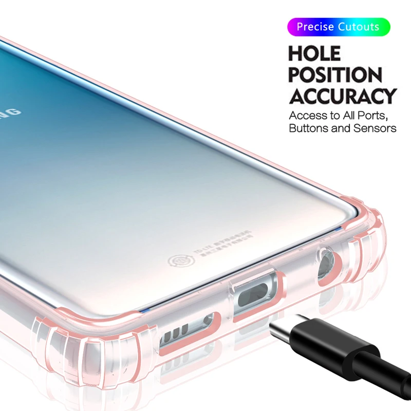 Прозрачный чехол для Samsung Galaxy S10 тонкий ударопрочный акриловый из ТПУ задней