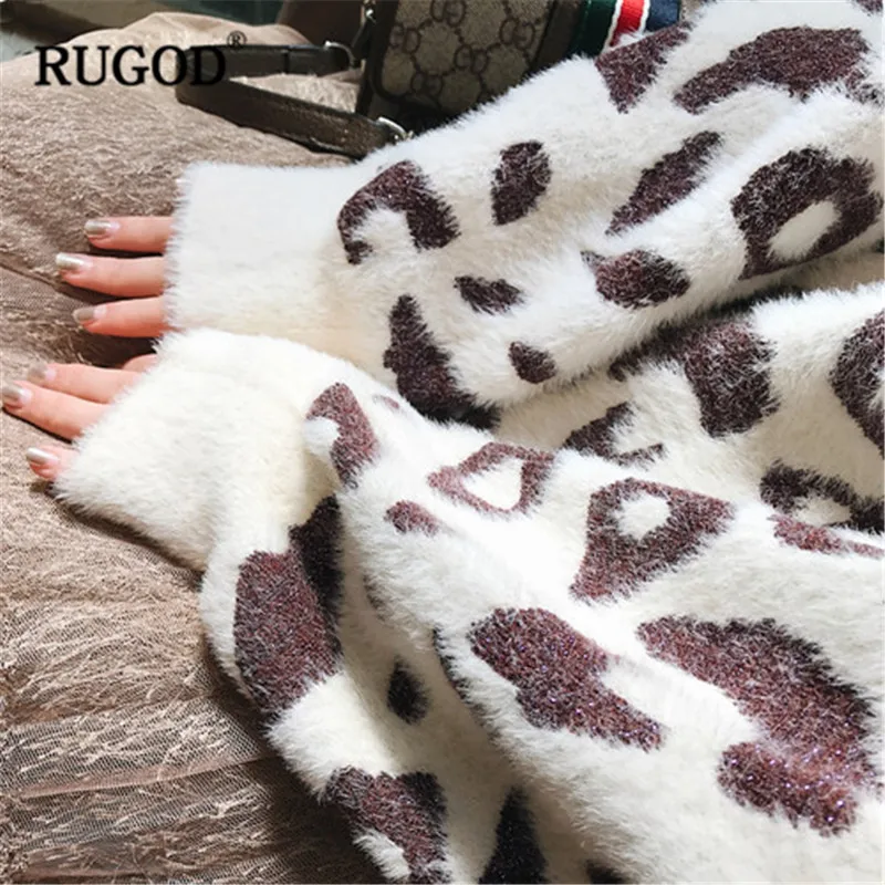 Женский винтажный свитер RUGOD вязаный кашемировый с треугольным вырезом и
