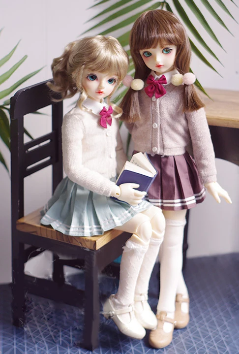 Одежда BJD студенческий костюм в форме кардигана и юбки для куклы 1/4 MSD
