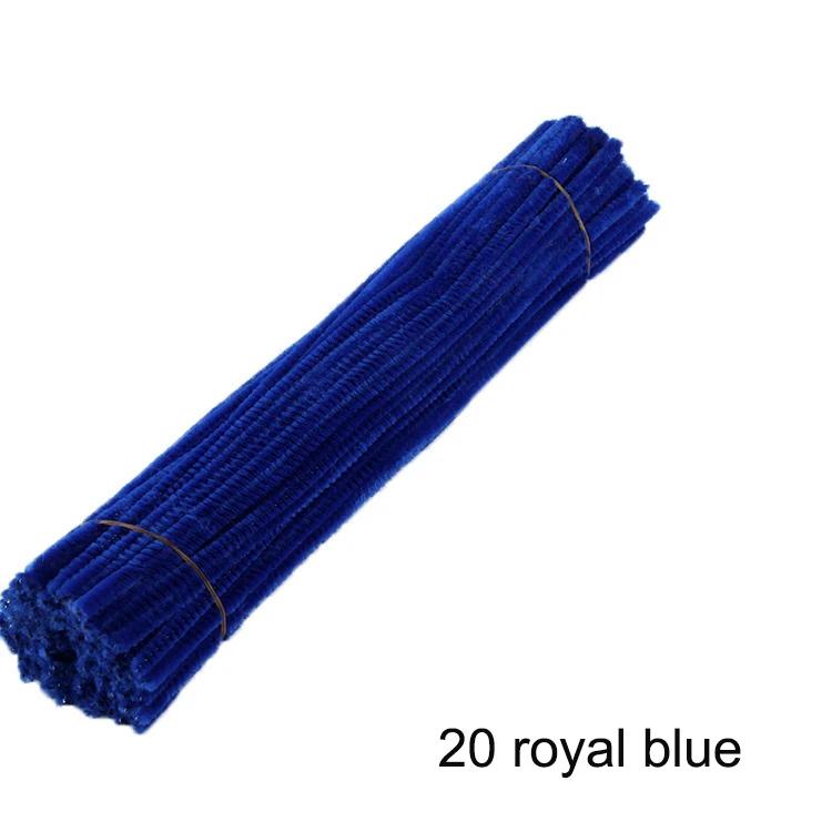 20 royal blue 100 шт 30 см стебли синели, очистители труб детские развивающие игрушки ручной работы Красочные шенили Стебли трубы для DIY ремесла поставки - Цвет: 20 royal blue