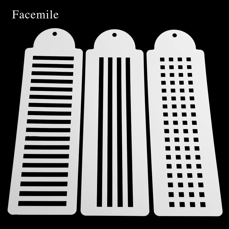 Facemile 3 шт./компл. пластмассовый трафарет для торта клетчатый полосатый дизайн