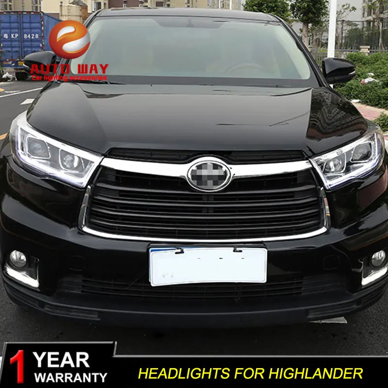 Набор для автостайлинга для Toyota Highlander фары светодиодный фара Highlander DRL Объектив двойной луч HID Xenon автомобильные аксессуары