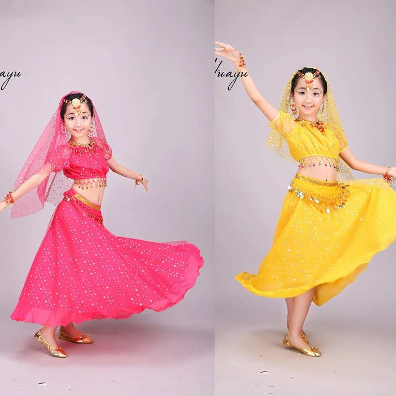 Детский костюм для танца живота с блестками 3 предмета|kid belly dance|oriental danceindian dance |