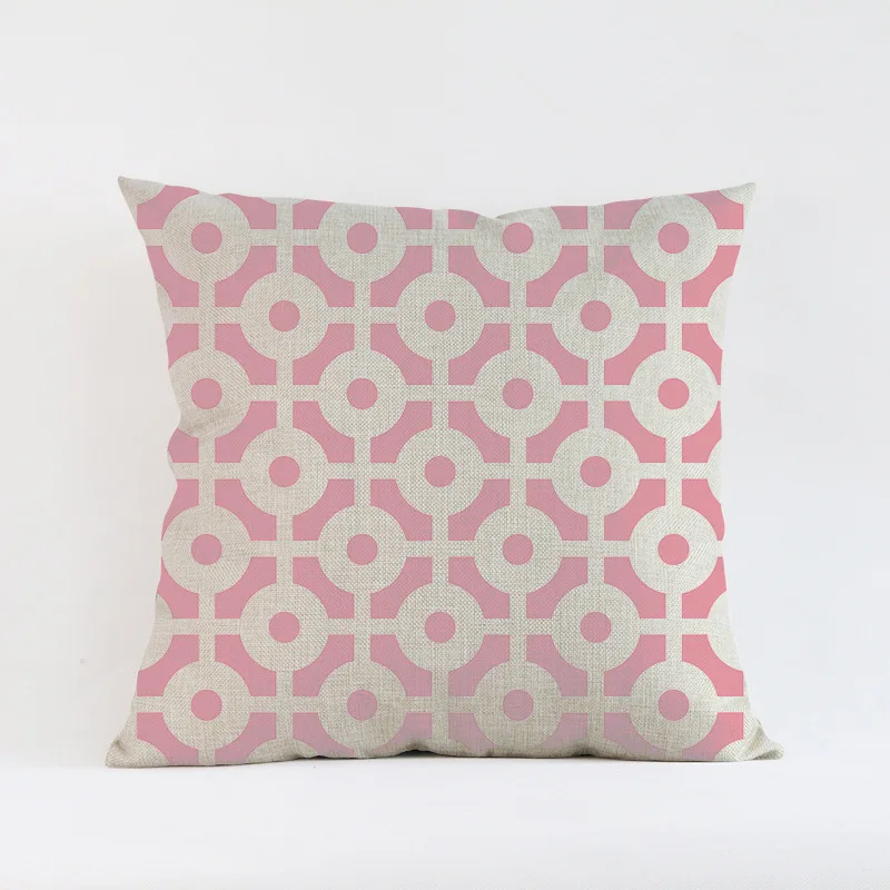 Квадратный чехол для подушки в скандинавском стиле с геометрическим рисунком