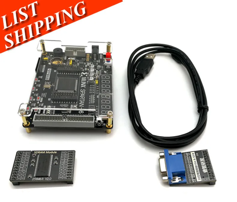 FPGA макетная плата Xilinx Spartan-6 XC6SLX9 макетная плата+ 256 Мбит SDRAM+ VGA модуль