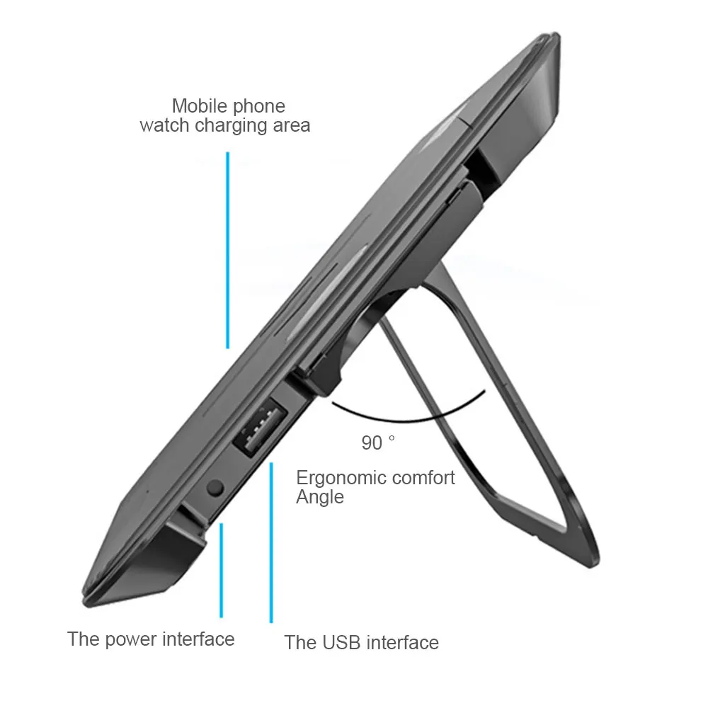 Wireless Charger Stand Pad 4-IN-1 10w/7.5w Fast Station Docks for Apple iWatch+iPhone+Sumsung with Charging Case | Электроника