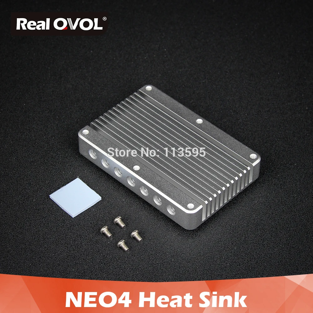 RealQvol Friendlyarm NanoPi NEO4 теплоотвод чистый алюминиевый радиатор анодирование
