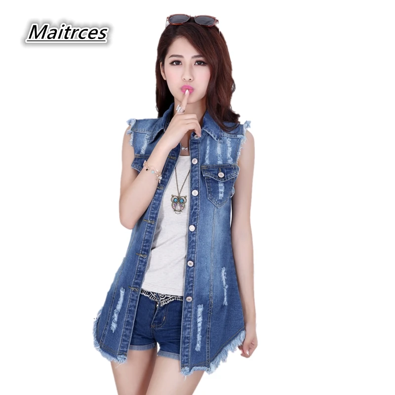 

Women's Jackets Jean Vest Sleeveless Denim Solid Vest Women Casual Regular Plus Size Vintage Casual Waistcoat Female JK007