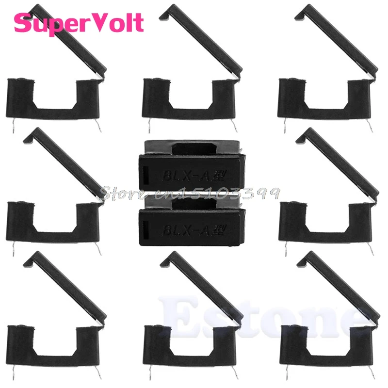 10Pcs 5x20mm Fuse Holder With Cover Chassis/Panel Mount BLX-A Black Fr PCB Board Drop Ship | Обустройство дома