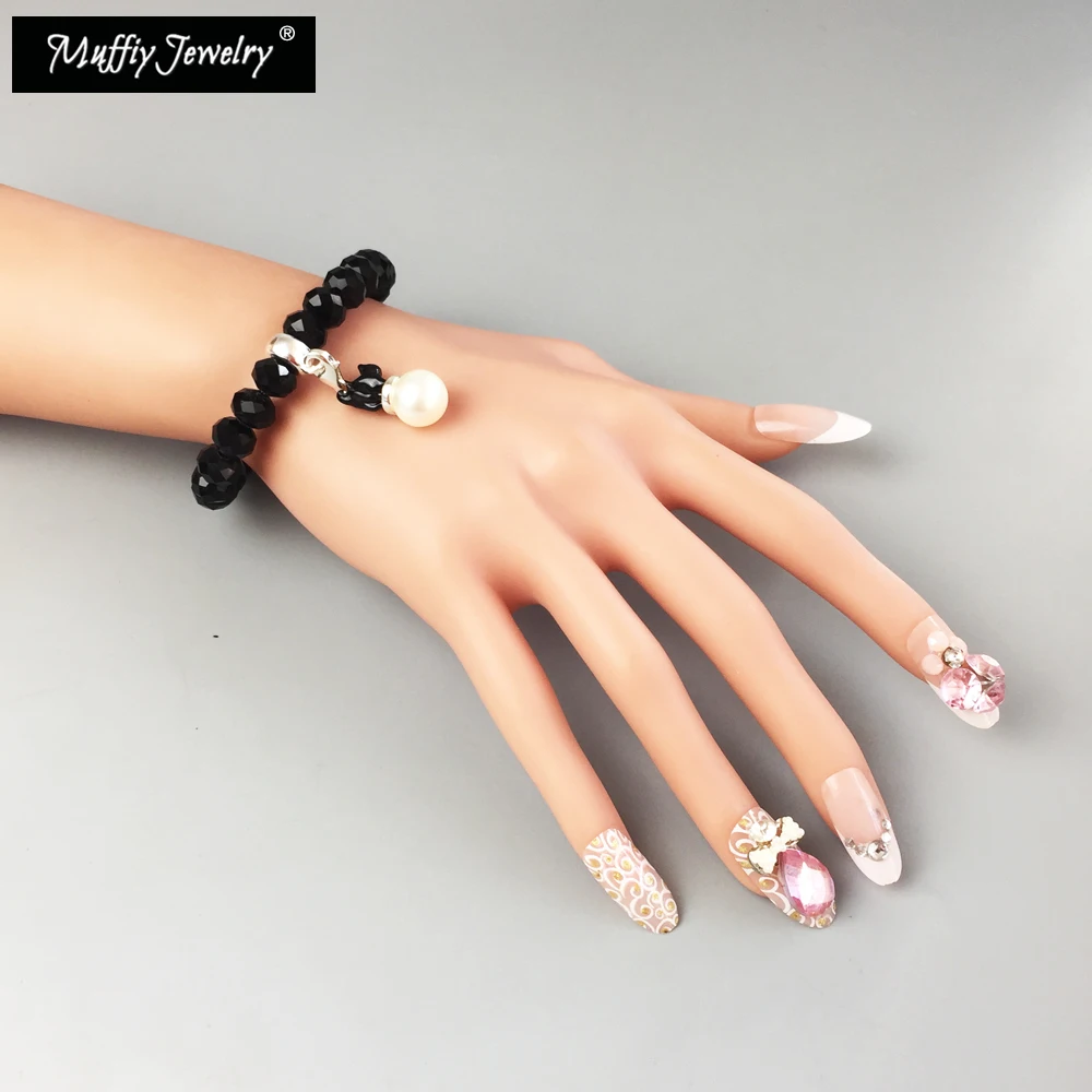 Браслет из черных бусин с вырезами модные украшения для женщин в европейском