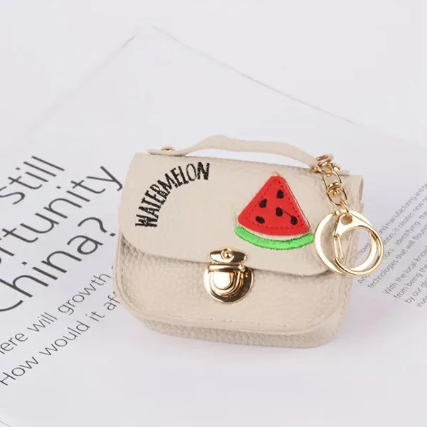 Watermelon - Beige Кошельки супер мини модные сумки Kawaii Мультфильм Дети Портмоне Сумочка для ключей, карточек подарок для девочек и женщин - Цвет: Watermelon - Beige
