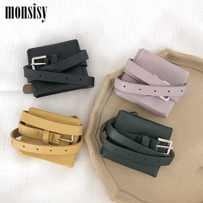 

Monsisy 2020 Small Waist Bag for Girls Boys Belt Pack Children Waist Pack Retro Baby Coin Purse Kids PU Fanny Pouch Belt Bags