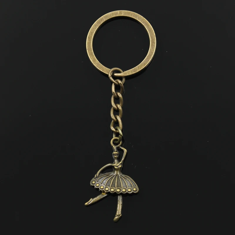 Новая мода брелок 35x20 мм балерина девушка Подвески ручная работа мужские
