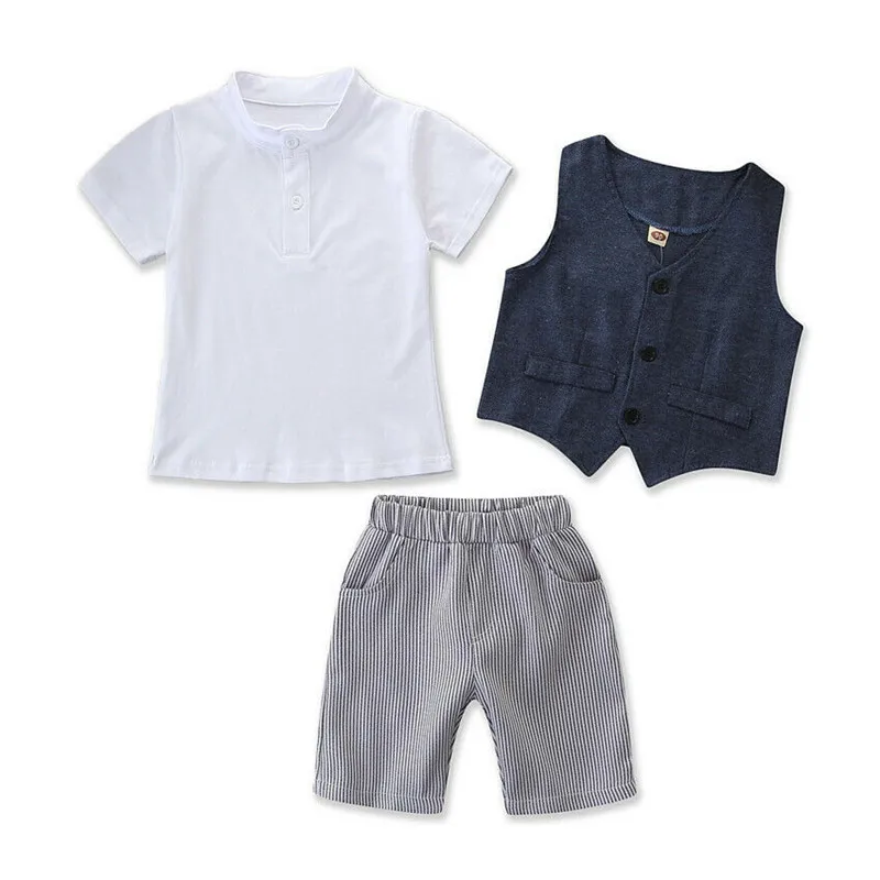 Одежда для маленьких мальчиков костюм летняя одежда джентльменов нарядная