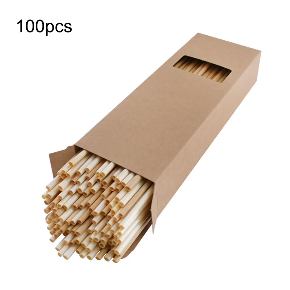 

100PCS Wheat Straws Eco Friendly Replacement Plastic Non-polluting Straws Friendly Straw Bar Kitchen Accessories