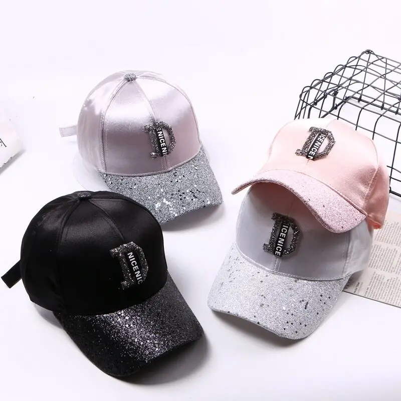 MAERSHEI Fashion Women'S Rhinestone Hats Luxury Female Baseball Cap Bling Diamond Cap Swag Casquette Girl Snap Back Gorras