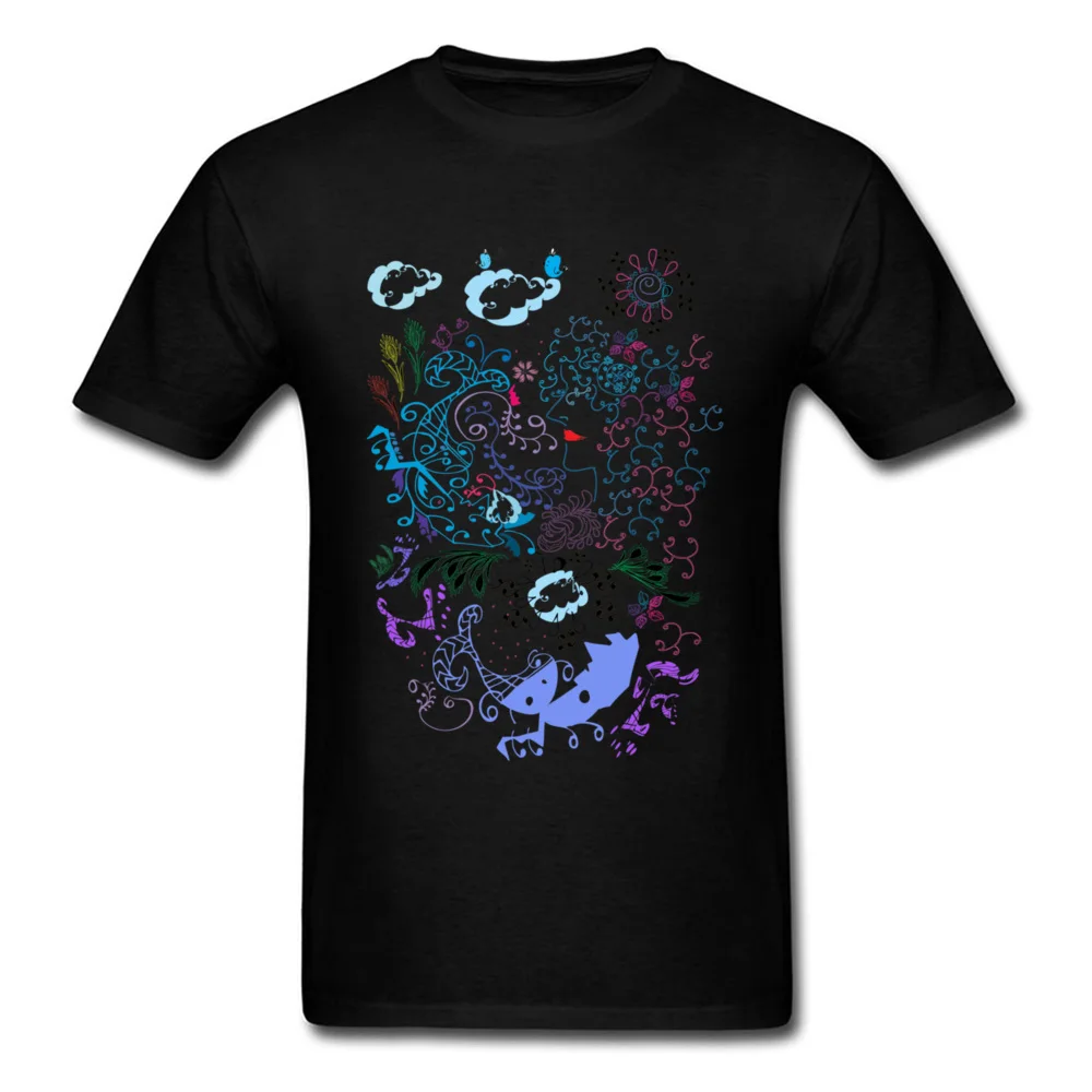 Daydream Line Art Design Мужская белая футболка с рисунком из мультфильма Повседневная