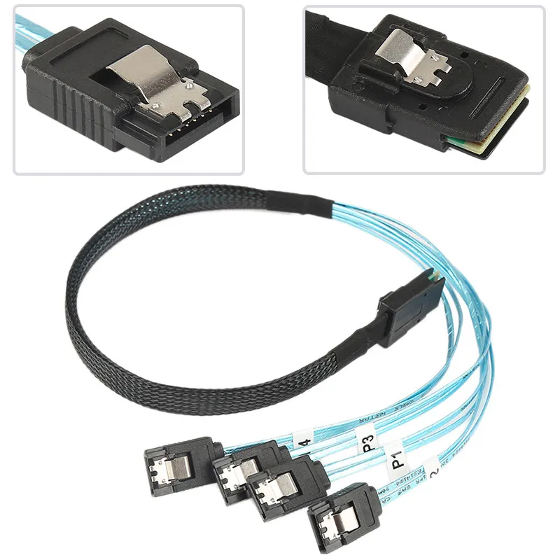 

1M Digital Mini SAS SFF-8087 36 PIN to 4 SATA 7 PIN HD Splitter Breakout Cable MINI SAS 36P TO 7 PIN SATA Reverse Cable Gadget