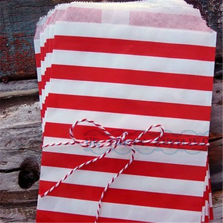 2000 шт. цветные и белые бумажные подарочные пакеты в горизонтальную полоску