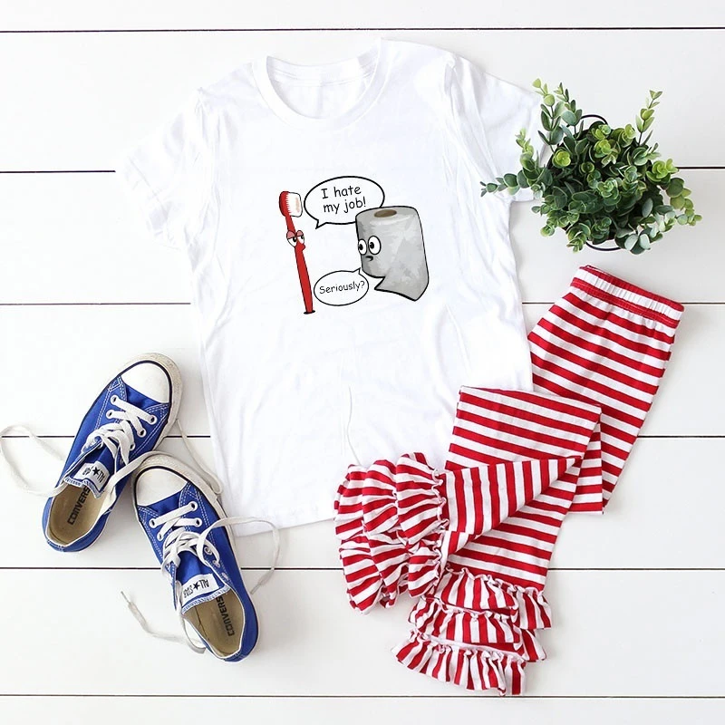 Новинка 2019 летняя модная женская забавная креативная Футболка с принтом диалога