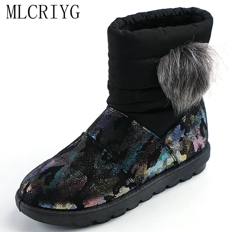 Size35 40 2018 новые женские классические ботильоны осенние меховые украшения для