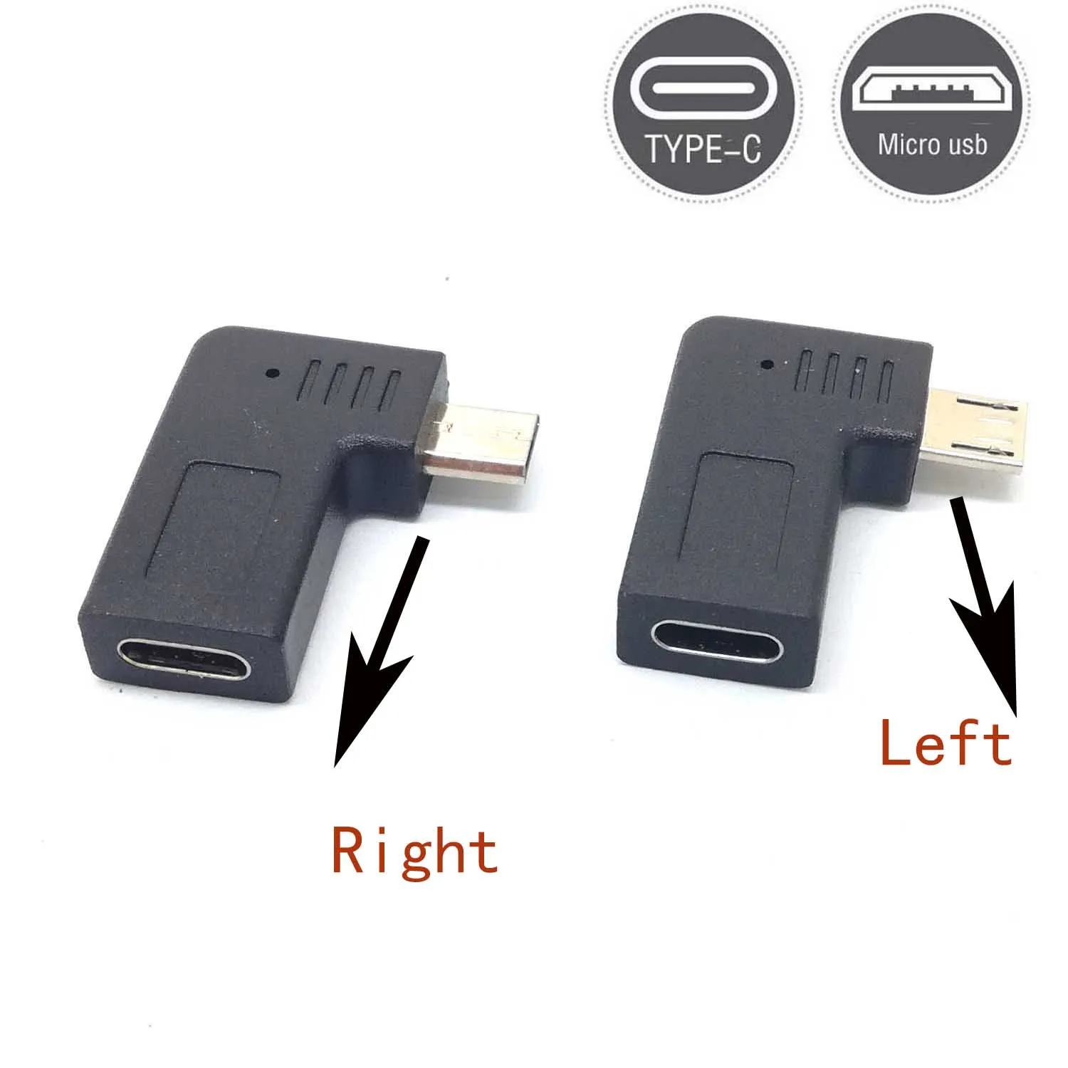 

90 angle Type-C Female To Micro-B Micro male USB Charger Data otg cable adapter oy